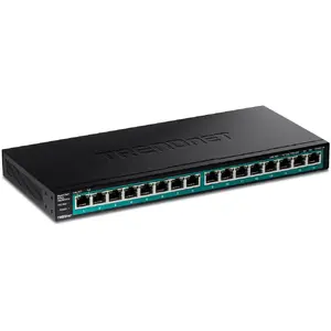 Сетевой коммутатор Trendnet TPE-TG161H, 16 портов Gigabit Ethernet, PoE+, черный