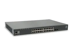 LevelOne KILBY 28-portu L3 pārvaldāms Gigabit komutators, 2 x 10GbE SFP+, 10GbE moduļa slots