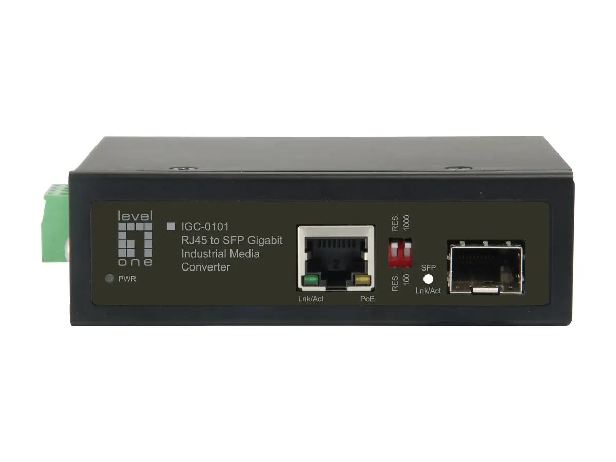 LevelOne IGC-0101 rūpnieciskais multivides pārveidotājs RJ45 uz SFP Photo 3