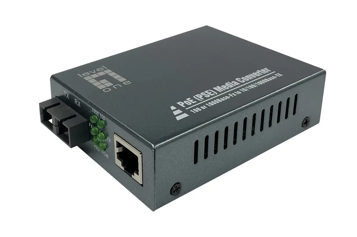 LevelOne gigabitu multivides pārveidotājs RJ45 uz SC PoE PSE Photo 5