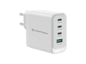 Зарядное устройство Conceptronic ALTHEA22W100 100 Вт GaN, 3x USB-C, 1x USB-A, PD 3.0, QC 3.0, PPS