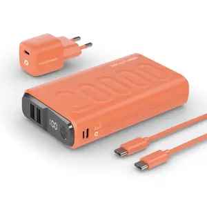 Ultron PB-20000 Power Bank 20000 mAh, 2x USB-A, 1x USB-C, Orange
