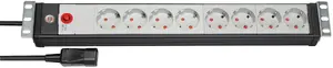 Сетевой фильтр Brennenstuhl Premium-Line 19", 8 розеток, кабель 3 м, черный