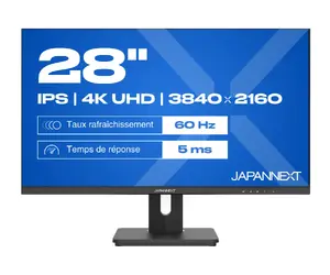 Монитор JAPANNEXT JN-IPS280UHD60F-C65W-HSP 28 дюймов 4K Ultra HD IPS, 3840 x 2160, 5 мс, регулируемая высота, черный