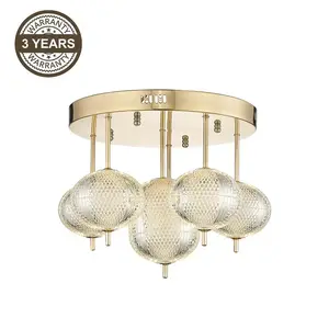 LED griestu gaismeklis B2360-6 zelta krāsā