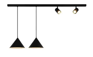 Подвесной светильник Triangle, 2xE27 и 2xGU10, черный