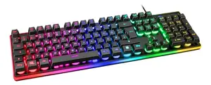 Deltaco GAM-021-RGB-DE Gaming Keyboard, Full-size, USB, QWERTZ German Layout, Black