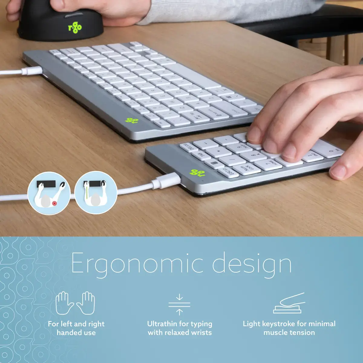 R-Go Tools Numpad Break ergonomiska ciparu tastatūra Photo 4