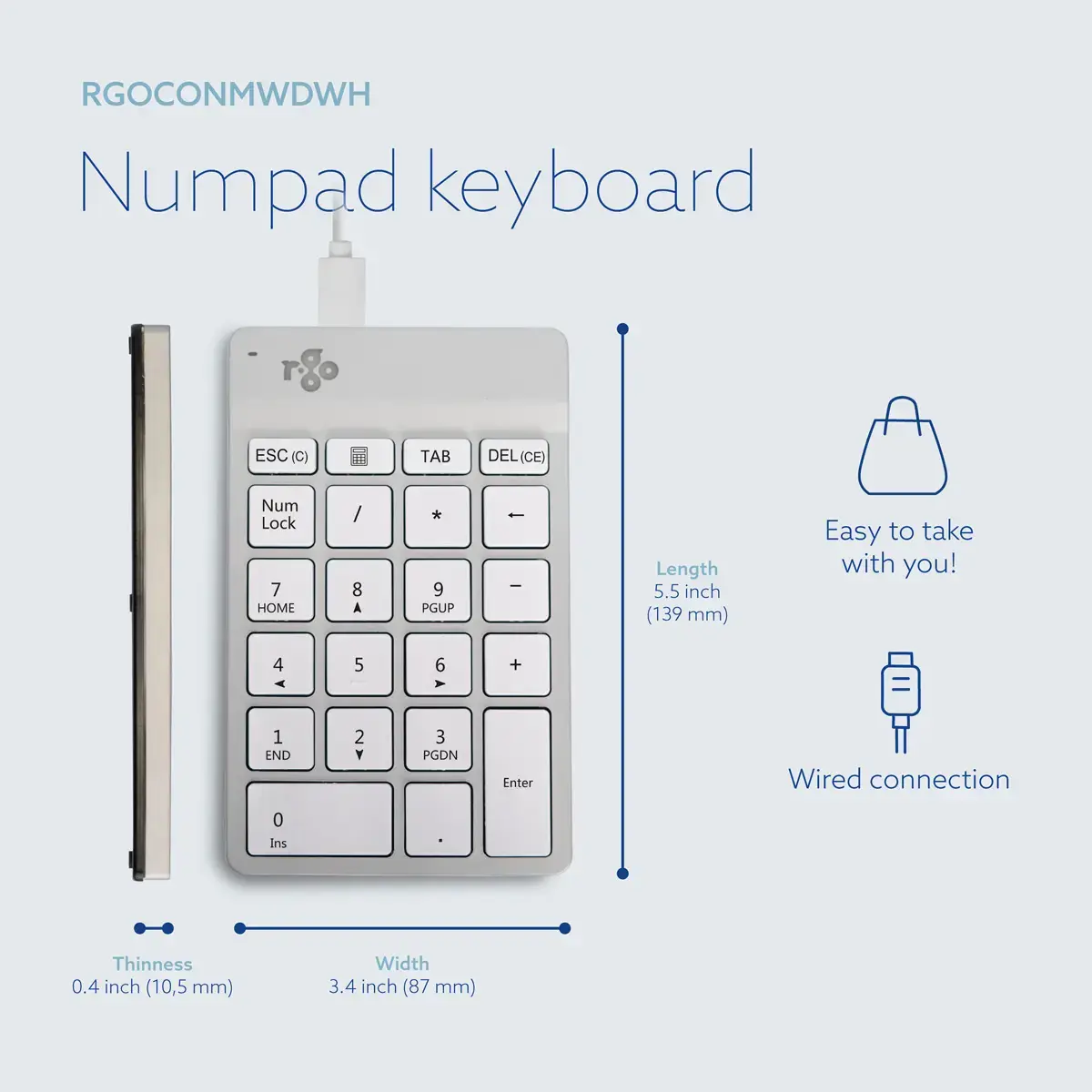 R-Go Tools Numpad Break ergonomiska ciparu tastatūra Photo 8