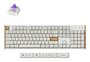 Полноразмерная игровая клавиатура Keychron K10 HE, QWERTY, магнитные переключатели, USB/RF/Bluetooth, белый/дерево