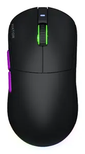 HATOR Quasar 3 Ultra 8K bezvadu spēļu pele, abpusēja, optiskā, 30000 DPI, melna