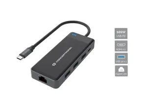 Док-станция для ноутбука Conceptronic DONN14G USB-C с поддержкой 4K HDMI, USB 3.0 и Gigabit Ethernet