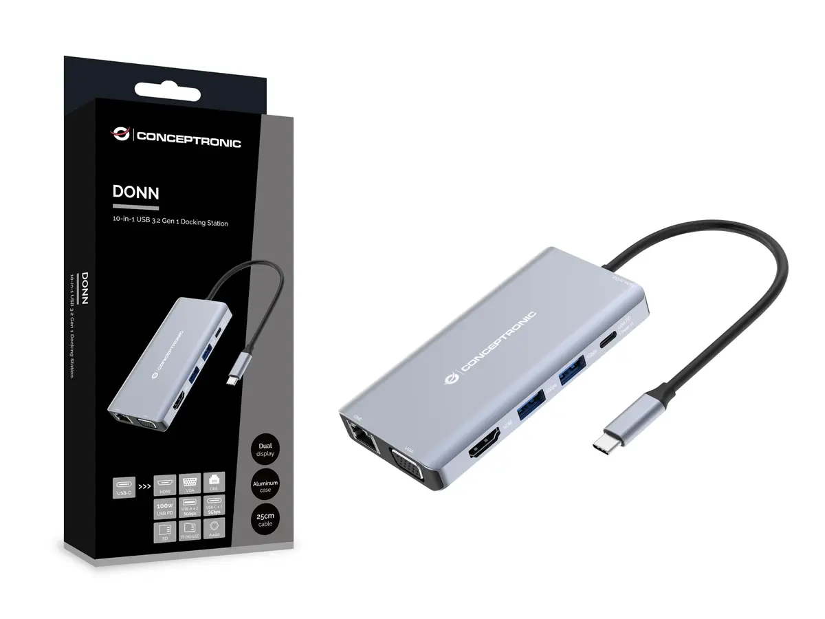 Conceptronic DONN20G 10-in-1 USB-C dokstacija Photo 3