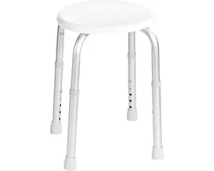 RIDDER A00603101 Adjustable Bathing Stool, White and Aluminium