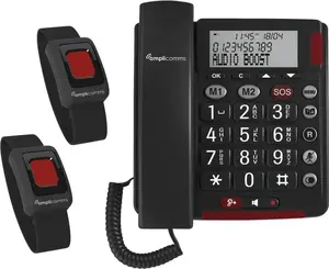 Аналоговый телефон Amplicomms BigTel 50 Alarm Plus Duo с определителем номера, темно-серый