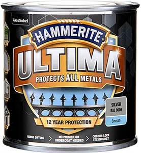Металлическая краска HAMMERITE Ultima, серебристый RAL 9006, 250 мл