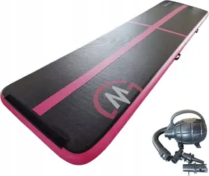 Надувной гимнастический мат Master AirTrack 500 x 100 x 10 см черно-розовый