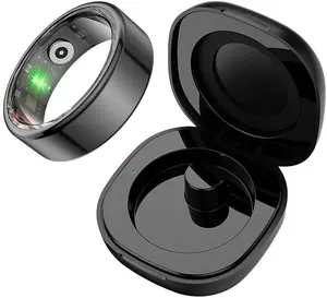 Colmi R02 Smart Ring, Size 8, 18.1 mm, Black with Charging Case