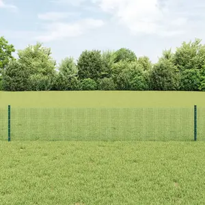 Сварной сетчатый забор vidaXL с 5 столбами, зеленый, 0,4x10 м, сталь