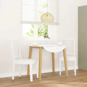 vidaXL Dining Chairs 2 pcs White Solid Rubberwood