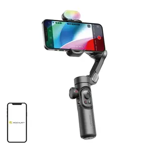 AOCHUAN XE viedtālruņa stabilizators ar integrētu RGB apgaismojumu, melns