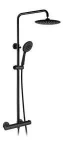 Черная термостатическая душевая колонна ST-98007