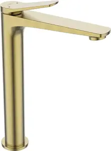 Nestos High Washbasin Mixer, Brushed Gold