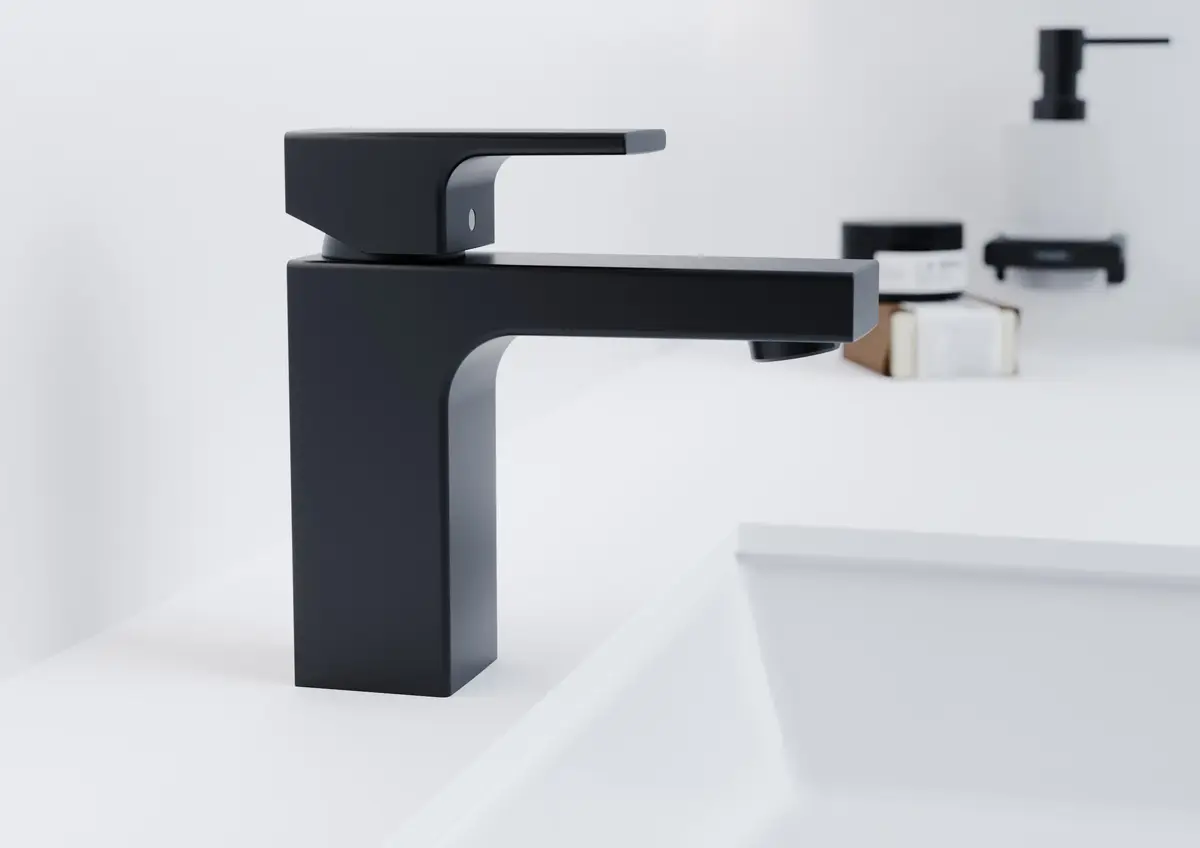 Hansgrohe Vernis Shape 100 izlietnes jaucējkrāns, matēti melns Photo 2