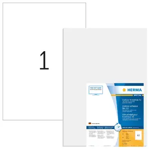 HERMA 9544 Self-Adhesive Labels, Rectangle, A3, White, 40 Pieces