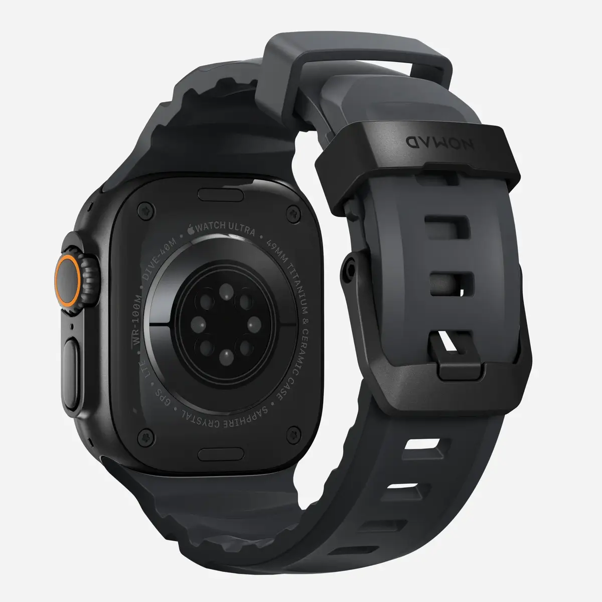 Nomad Rocky Point Band siksniņa Apple Watch - melna āda un titāns Photo 2