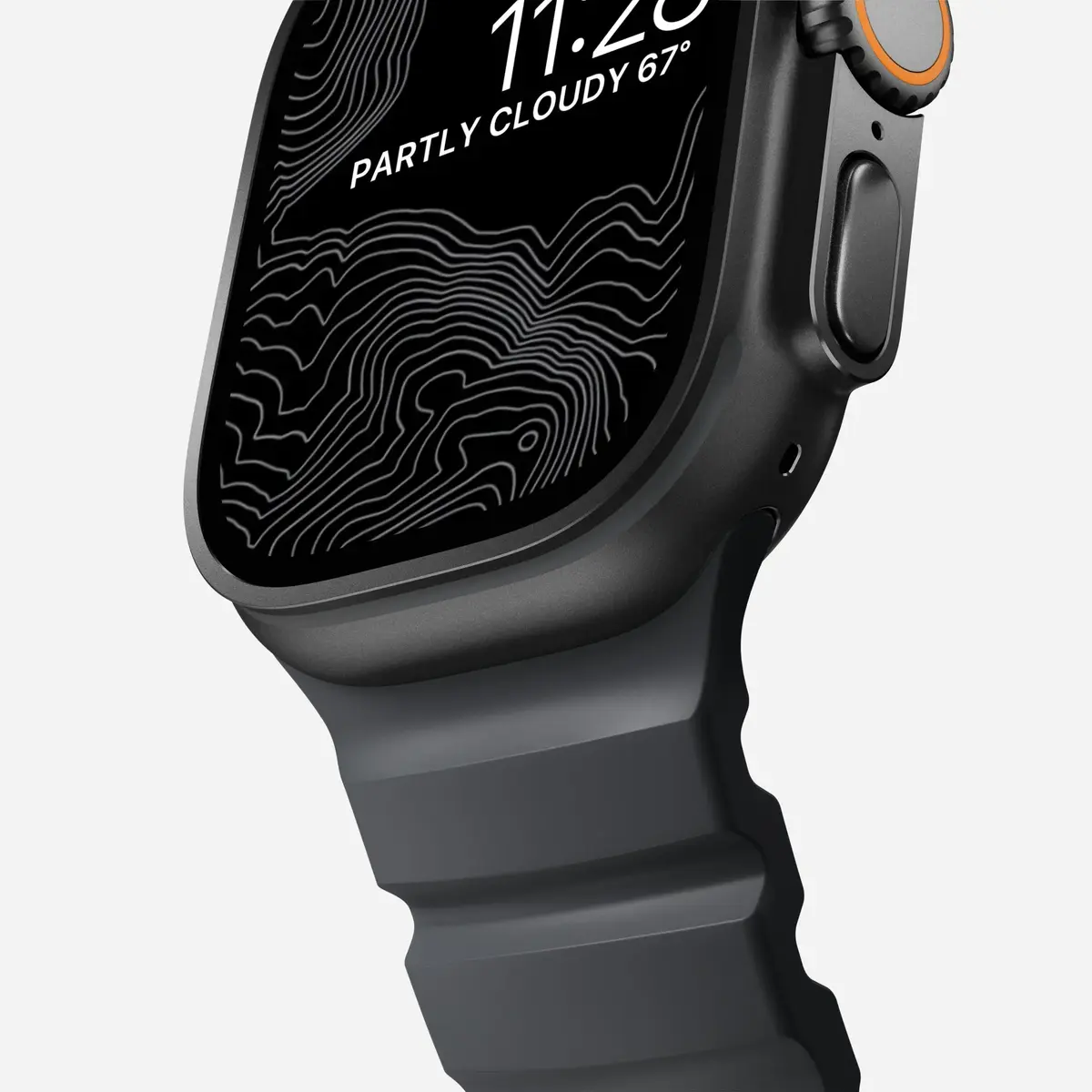 Nomad Rocky Point Band siksniņa Apple Watch - melna āda un titāns Photo 4