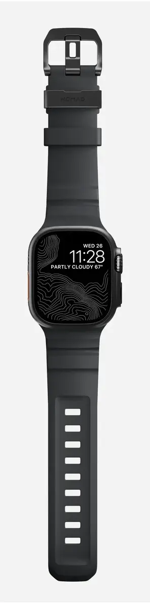 Nomad Rocky Point Band siksniņa Apple Watch - melna āda un titāns Photo 5