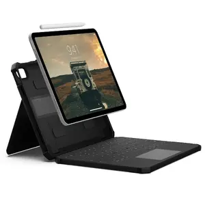 Urban Armor Gear Rugged USB-C Keyboard Folio Case for iPad 11" (A16, 11th Gen 2025), UK English QWERTY, Black