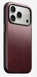 Nomad Modern Leather Case for iPhone 17 Pro, Bordeaux