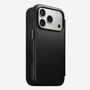 Nomad Modern Leather Folio Case for iPhone 17 Pro, Black