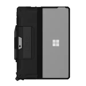 Urban Armor Gear Scout grāmatas tipa vāciņš Microsoft Surface Pro 9, 10 un 11, 13 collas, melns/caurspīdīgs