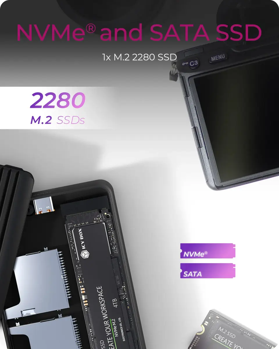 ICY BOX IB-CR602M-C31 Dual M.2 SSD Enclosure Photo 2