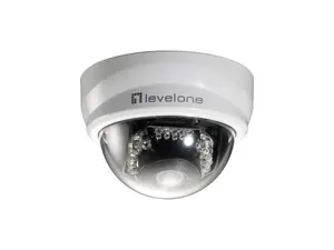 LevelOne FCS-3101 Fixed Dome IP Security Camera, 2-Megapixel, 802.3af PoE, IR LEDs