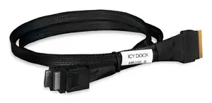 Icy Dock MB206L-B SlimSAS 8i SFF-8654 to 2x OCuLink 4i SFF-8611 Cable, 0.5 m