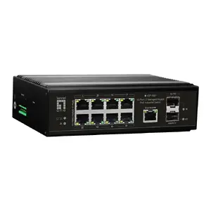 LevelOne IGP-1061 Managed L2 Industrial Gigabit Ethernet Switch with 8 PoE Ports and 2 SFP Slots