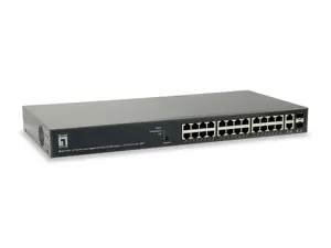 LevelOne TURING GEP-2651 26-portu Web Smart Gigabit PoE komutators, 24 PoE pieslēgvietas, 185W, 2 x SFP/RJ45 Combo