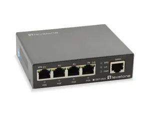 LevelOne GEP-0523 5-portu Gigabit PoE komutators, 4 PoE pieslēgvietas, 60W
