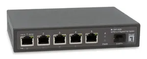 LevelOne GEP-0625 nevadāms 5 portu 2.5G Ethernet tīkla komutators ar PoE