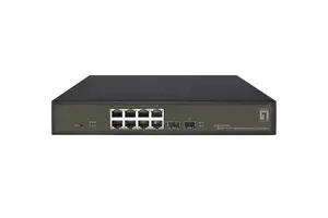 Коммутатор LevelOne Hilbert GES-2110P 10-портовый Gigabit PoE Smart Lite, 8 PoE портов, 2 SFP слота, 130 Вт