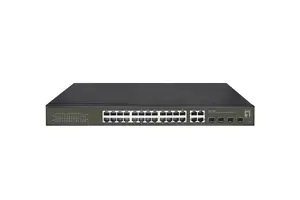 LevelOne Hilbert GES-2128P 28-Port Gigabit PoE Smart Lite Switch, 24 PoE Ports, 4 x SFP/RJ45 Combo, 380W