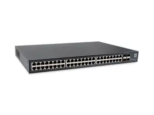 LevelOne GTU-5211 nepārvaldāms Gigabit Ethernet tīkla komutators, 48 porti, 4 SFP+ moduļi, melns