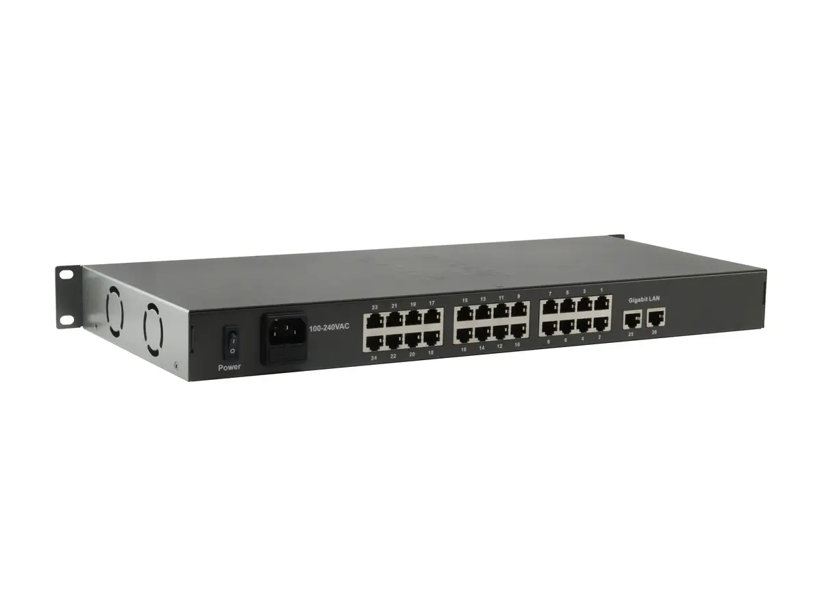LevelOne 26-portu Fast Ethernet PoE komutators 150W Photo 2