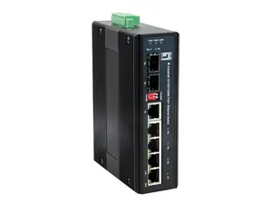 Промышленный коммутатор LevelOne IES-0620, 6 портов Gigabit PoE, 4 порта PoE, 1 SFP, 1 SFP/RJ45 Combo, 126 Вт, DIN-рейка