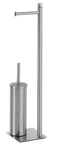 Trilly Toilet Paper Holder and Brush Set Chrome
