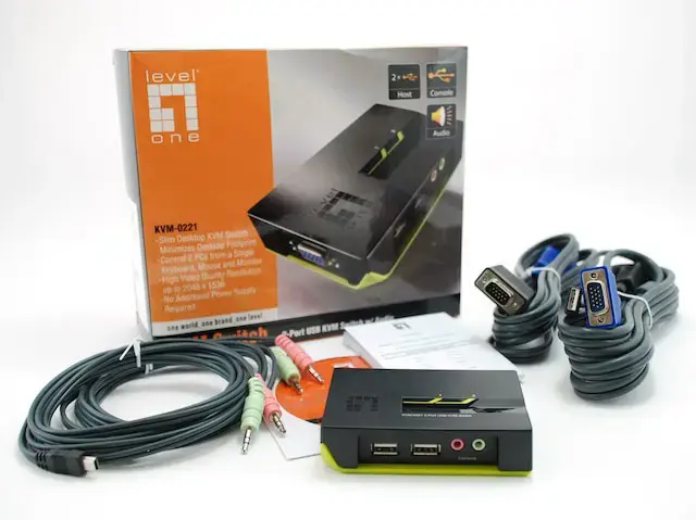 LevelOne KVM-0221 2-portu USB VGA KVM slēdzis Photo 4